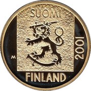 Finland Markka Last Markka Coin 2001 M P-M Proof KM# 95 SUOMI 2001 FINLAND M coin obverse Finland Markka Last Markka Coin 2001 M P-M Proof KM# 95 SUOMI 2001 FINLAND M coin obverse