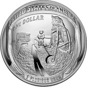 USA One Dollar (Apollo 11 50th Anniversary) UNITED STATES OF AMERICA ONE DOLLAR E PLURIBUS UNUM coin reverse USA One Dollar (Apollo 11 50th Anniversary) UNITED STATES OF AMERICA ONE DOLLAR E PLURIBUS UNUM coin reverse