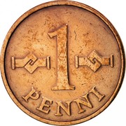 Finland Penni 1963 Struck at Leningrad Mint KM# 44 Reform Coinage 1 PENNI coin reverse Finland Penni 1963 Struck at Leningrad Mint KM# 44 Reform Coinage 1 PENNI coin reverse