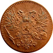 Finland Penni Nikolai II 1917 KM# 16 coin obverse Finland Penni Nikolai II 1917 KM# 16 coin obverse