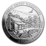 USA Quarter Dollar (Great Smoky Mountains National Park) KM# 580 GREAT SMOKY MOUNTAINS TENNESSEE E PLURIBUS UNUM 2014 coin reverse