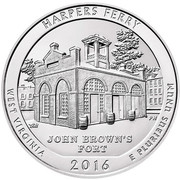 USA Quarter Dollar (Harpers Ferry) KM# 649 HARPERS FERRY PH JOHN BROWNS FORT WEST VIRGINIA 2016 E PLURIBUS UNUM coin reverse USA Quarter Dollar (Harpers Ferry) KM# 649 HARPERS FERRY PH JOHN BROWNS FORT WEST VIRGINIA 2016 E PLURIBUS UNUM coin reverse
