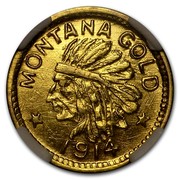 USA Quarter Dollar Indian Round Montana 1914 MONTANA GOLD 1914 coin obverse USA Quarter Dollar Indian Round Montana 1914 MONTANA GOLD 1914 coin obverse