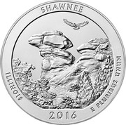 USA Quarter (Shawnee National Park) KM# 647 SHAWNEE ILLINOIS 2016 E PLURIBUS UNUM coin reverse USA Quarter (Shawnee National Park) KM# 647 SHAWNEE ILLINOIS 2016 E PLURIBUS UNUM coin reverse