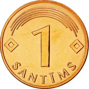 Latvia Santims 2003 KM# 15 Standart Coinage 1 SANTĪMS coin reverse Latvia Santims 2003 KM# 15 Standart Coinage 1 SANTĪMS coin reverse