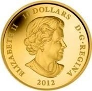 Canada 10 Dollars Year of the Dragon 2012 Proof KM# 1282 ELIZABETH II 10 DOLLARS D • G • REGINA 2012 SB coin obverse Canada 10 Dollars Year of the Dragon 2012 Proof KM# 1282 ELIZABETH II 10 DOLLARS D • G • REGINA 2012 SB coin obverse