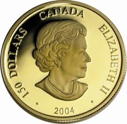 Canada 150 Dollars Year of the Monkey 2004 KM# 614 150 DOLLARS CANADA ELIZABETH II ∙ 2004 ∙ SB coin obverse Canada 150 Dollars Year of the Monkey 2004 KM# 614 150 DOLLARS CANADA ELIZABETH II ∙ 2004 ∙ SB coin obverse