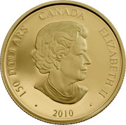 Canada 150 Dollars Year of the Tiger 2010 KM# 979 150 DOLLARS CANADA ELIZABETH II ∙ 2010 ∙ SB coin obverse Canada 150 Dollars Year of the Tiger 2010 KM# 979 150 DOLLARS CANADA ELIZABETH II ∙ 2010 ∙ SB coin obverse