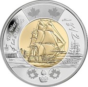 Canada 2 Dollars HMS Shannon 2012 KM# 1258 THE WAR OF 1812 LA GUERRE DE 1812 HMS SHANNON coin reverse