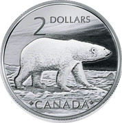 Canada 2 Dollars Polar Bear 2004 Proof KM# 835 2 DOLLARS CANADA coin reverse
