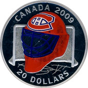 Canada 20 Dollars NHL Montreal Canadiens 2009 Proof KM# A872 CANADA 2009 20 DOLLARS coin reverse