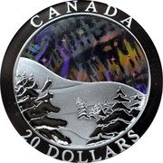 Canada 20 Dollars Northern lights in hologram 2007 KM# 839 20 DOLLARS / CANADA coin reverse Canada 20 Dollars Northern lights in hologram 2007 KM# 839 20 DOLLARS / CANADA coin reverse