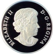 Canada 20 Dollars Queen's Diamond Jubilee 2012 Proof KM# 1238 ELIZABETH II D G REGINA coin obverse Canada 20 Dollars Queen's Diamond Jubilee 2012 Proof KM# 1238 ELIZABETH II D G REGINA coin obverse