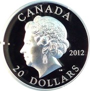Canada 20 Dollars Queen's Diamond Jubilee 2012 Proof KM# 1238 CANADA 20 DOLLARS 2012 coin reverse Canada 20 Dollars Queen's Diamond Jubilee 2012 Proof KM# 1238 CANADA 20 DOLLARS 2012 coin reverse