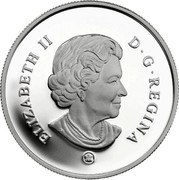 Canada 20 Dollars Team Goalie Mask. Edmonton Oilers 2009 Proof KM# 871 ELIZABETH II D G REGINA coin obverse Canada 20 Dollars Team Goalie Mask. Edmonton Oilers 2009 Proof KM# 871 ELIZABETH II D G REGINA coin obverse