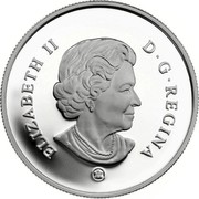 Canada 20 Dollars Team Goalie Mask - Vancouver Canucks 2009 Proof KM# 875 ELIZABETH II D∙G∙REGINA coin obverse Canada 20 Dollars Team Goalie Mask - Vancouver Canucks 2009 Proof KM# 875 ELIZABETH II D∙G∙REGINA coin obverse