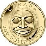 Canada 200 Dollars Grandmother Moon Mask 2013 Proof KM# 1331 CANADA 200 DOLLARS 2013 coin reverse
