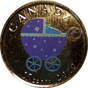 Canada 25 Cents Baby 2010 KM# 988 CANADA 25 CENTS 2010 coin reverse Canada 25 Cents Baby 2010 KM# 988 CANADA 25 CENTS 2010 coin reverse