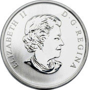 Canada 25 Cents Blue Jay 2010 Specimen KM# 1001 ELIZABETH II D∙G∙REGINA coin obverse Canada 25 Cents Blue Jay 2010 Specimen KM# 1001 ELIZABETH II D∙G∙REGINA coin obverse