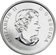 Canada 25 Cents Mishepishu 2011 KM# 1193 ELIZABETH II D∙G∙REGINA coin obverse Canada 25 Cents Mishepishu 2011 KM# 1193 ELIZABETH II D∙G∙REGINA coin obverse