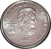 Canada 25 Cents Vancouver 2010 - Ice Hockey red enamel 2010 KM# 953a CANADA ELIZABETH II 2007 coin obverse Canada 25 Cents Vancouver 2010 - Ice Hockey red enamel 2010 KM# 953a CANADA ELIZABETH II 2007 coin obverse