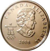 Canada 25 Cents Vancouver 2010 - Quatchi Mascot 2010 KM# 881 CANADA ELIZABETH II 2007 coin obverse Canada 25 Cents Vancouver 2010 - Quatchi Mascot 2010 KM# 881 CANADA ELIZABETH II 2007 coin obverse