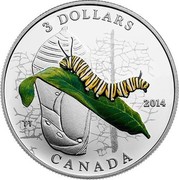 Canada 3 Dollars Animal Architects - Caterpillar and Chrysalis 2014 Proof KM# 1639 3 DOLLARS 2014 CANADA coin reverse Canada 3 Dollars Animal Architects - Caterpillar and Chrysalis 2014 Proof KM# 1639 3 DOLLARS 2014 CANADA coin reverse