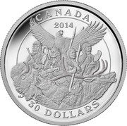 Canada 30 Dollars National Aboriginal Veterans Monument 2014 Proof KM# 1765 CANADA 2014 30 DOLLARS coin reverse Canada 30 Dollars National Aboriginal Veterans Monument 2014 Proof KM# 1765 CANADA 2014 30 DOLLARS coin reverse