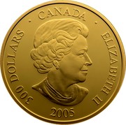 Canada 300 Dollars Canadian Achievements. Newfoundland Time 2005 Proof KM# 570.6 300 DOLLARS ELIZABETH CANADA SB coin obverse