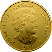 Canada 300 Dollars International Implementation of Standard Time - 120th Anniversary 2005 KM# 570.4 300 DOLLARS CANADA ELIZABETH II 2005 SB coin obverse