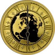 Canada 300 Dollars Standard Time - 6 PM Central 2005 Proof KM# 570.3 I II III IIII V VI VII VIII IX X XI XII coin reverse