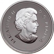 Canada 5 Dollars White tailed deer 2005 Proof KM# 558 ELIZABETH II D G REGINA coin obverse Canada 5 Dollars White tailed deer 2005 Proof KM# 558 ELIZABETH II D G REGINA coin obverse