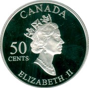 Canada 50 Cents Calgary Stampede 2002 Proof KM# 457 CANADA 50 CENTS ELIZABETH II coin obverse Canada 50 Cents Calgary Stampede 2002 Proof KM# 457 CANADA 50 CENTS ELIZABETH II coin obverse