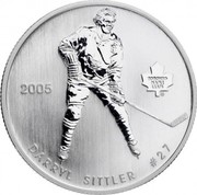 Canada 50 Cents Darryl Sittler 2005 Proof, Specimen KM# 538 2005 TORONTO MAPLE LEAFS DARRYL SITTLER #27 coin reverse Canada 50 Cents Darryl Sittler 2005 Proof, Specimen KM# 538 2005 TORONTO MAPLE LEAFS DARRYL SITTLER #27 coin reverse