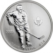 Canada 50 Cents Dave Keon 2005 Proof, Specimen KM# 539 TORONTO MAPLE LEAFS 2005 DAVE KEON #14 coin reverse Canada 50 Cents Dave Keon 2005 Proof, Specimen KM# 539 TORONTO MAPLE LEAFS 2005 DAVE KEON #14 coin reverse