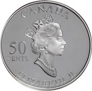 Canada 50 Cents Festival of Father's 2001 Proof KM# 423 CANADA 50 CENTS ELIZABETH II coin obverse Canada 50 Cents Festival of Father's 2001 Proof KM# 423 CANADA 50 CENTS ELIZABETH II coin obverse