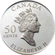 Canada 50 Cents Newfoundland and Labrador Folk Festival 2001 Proof KM# 422 CANADA 50 CENTS ELIZABETH II coin obverse Canada 50 Cents Newfoundland and Labrador Folk Festival 2001 Proof KM# 422 CANADA 50 CENTS ELIZABETH II coin obverse