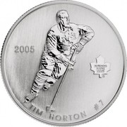 Canada 50 Cents Tim Horton 2005 Proof, Specimen KM# 541 2005 TORONTO MAPLE LEAFS TIM HORTON #1 coin reverse Canada 50 Cents Tim Horton 2005 Proof, Specimen KM# 541 2005 TORONTO MAPLE LEAFS TIM HORTON #1 coin reverse