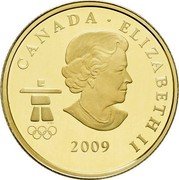 Canada 75 Dollars Moose - Vancouver 2010 Olympic Games 2009 Proof KM# 908 CANADA ∙ ELIZABETH II 2009 coin obverse Canada 75 Dollars Moose - Vancouver 2010 Olympic Games 2009 Proof KM# 908 CANADA ∙ ELIZABETH II 2009 coin obverse