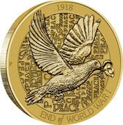 Australia 1 Dollar 100th Ann. of the End of the First World War 2018 P 1918 END OF WORLD WAR I P coin reverse Australia 1 Dollar 100th Ann. of the End of the First World War 2018 P 1918 END OF WORLD WAR I P coin reverse