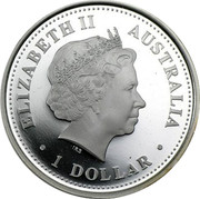 Australia 1 Dollar Two kookaburras on branch (Colorized) 2005 Proof KM# 886b ELIZABETH II AUSTRALIA 1 DOLLAR IRB coin obverse Australia 1 Dollar Two kookaburras on branch (Colorized) 2005 Proof KM# 886b ELIZABETH II AUSTRALIA 1 DOLLAR IRB coin obverse