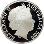 Australia 1 Dollar Year of the Tiger 2010 ELIZABETH II AUSTRALIA 2010 IRB coin obverse Australia 1 Dollar Year of the Tiger 2010 ELIZABETH II AUSTRALIA 2010 IRB coin obverse