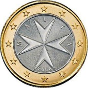 Malta 1 Euro Maltese Cross 2008 Proof KM# 131 M A L T A 2008 F coin obverse Malta 1 Euro Maltese Cross 2008 Proof KM# 131 M A L T A 2008 F coin obverse