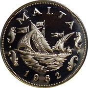 Malta 10 Cents 10th Anniversary of Decimalization 1982 FM (P) Proof KM# 60 MALTA 1982 coin obverse Malta 10 Cents 10th Anniversary of Decimalization 1982 FM (P) Proof KM# 60 MALTA 1982 coin obverse
