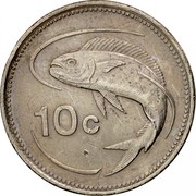 Malta 10 Cents 1986 Proof KM# 76 Reform Coinage 10C coin reverse Malta 10 Cents 1986 Proof KM# 76 Reform Coinage 10C coin reverse