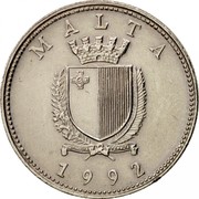 Malta 10 Cents 1992 KM# 96 Reform Coinage MALTA 1992 coin obverse Malta 10 Cents 1992 KM# 96 Reform Coinage MALTA 1992 coin obverse