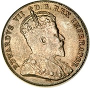 Canada 10 Cents Edward VII 1909 “Victorian” leaves, similar to 1902-08 coins KM# 10 EDWARDVS VII D.G.REX IMPERATOR coin obverse Canada 10 Cents Edward VII 1909 “Victorian” leaves, similar to 1902-08 coins KM# 10 EDWARDVS VII D.G.REX IMPERATOR coin obverse