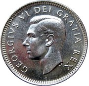 Canada 10 Cents George VI 1949 KM# 43 GEORGIVS VI DEI GRATIA REX HP coin obverse Canada 10 Cents George VI 1949 KM# 43 GEORGIVS VI DEI GRATIA REX HP coin obverse