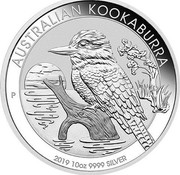 Australia 10 Dollars Australian Kookaburra 2019 P UNC AUSTRALIAN KOOKABURRA P 2019 10 OZ 9999 SILVER coin reverse Australia 10 Dollars Australian Kookaburra 2019 P UNC AUSTRALIAN KOOKABURRA P 2019 10 OZ 9999 SILVER coin reverse