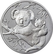 Australia 10 Dollars Koala and baby 2018 P coin reverse Australia 10 Dollars Koala and baby 2018 P coin reverse